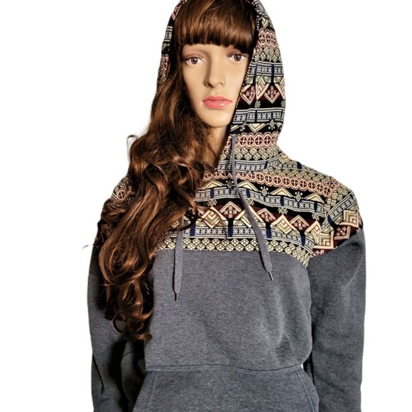 FANYEAH Hoodie Unique Tapestry and Fleece Fabrics Size M - Picture 2 of 6